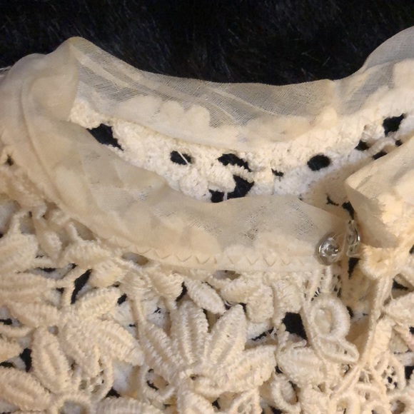 Retro vintage Victorian lace embroidered floral detachable collar - Picture 7 of 8